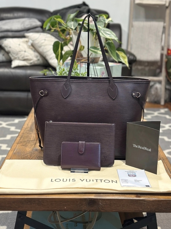 Louis Vuitton Handbags - Louis Vuitton  Epi Leather Tote Bag in Deep Burgundy, 3 pieces